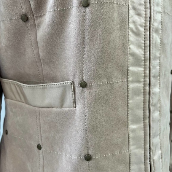 Doncaster Tan Gold Studded Jacket With Pockets 8 - Picture 6 of 6